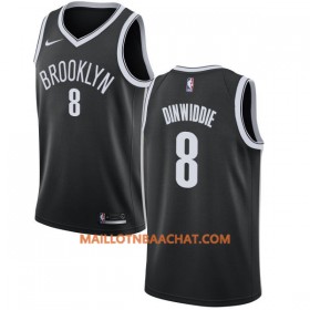 Maillot NBA Brooklyn Nets Spencer Dinwiddie 8 Nike 2017-18 Noir Swingman - Homme